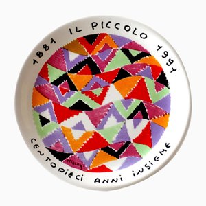 Plato italiano de cerámica de Missoni, años 80