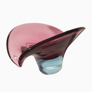 Sommerso Pink and Blue Murano Glass Vase, 1950s