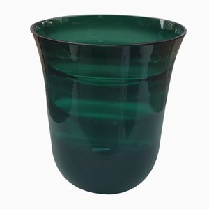 Grüne Vase mit Wellenoptik von Erich Jachmann für WMF, 1960er