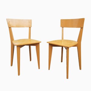 Chaises de Salon en Bois Peint, France, 1950s, Set de 2