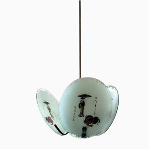 Italian Ceiling Lamp with Japanese Motifs, 1960s