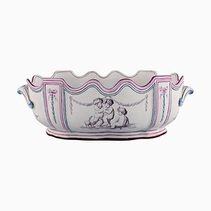 Antique Monteith Punch Bowl with Handles by Emile Gallé for St. Clement, Nancy