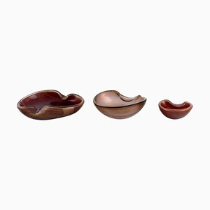 Italian Organically-Shaped Murano Bowls in Mouth Blown Art Glass, Set of 3