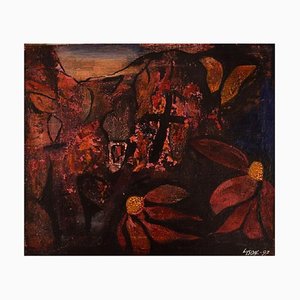 Tableau Ivy Lysdal, Acrylique sur Toile, Abstract Modernist Painting, 1997
