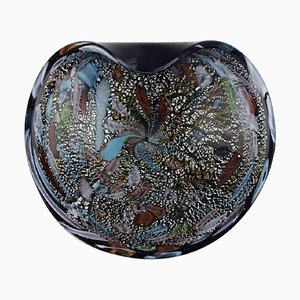 Cuenco de cristal de Murano soplado colorido, años 60