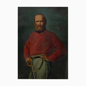 Unbekannt, Porträt des jungen Giuseppe Garibaldi, Öl auf Kupfer, 19. Jahrhundert