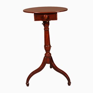 Small English Mahogany Tripod Pedestal Table, 1800s