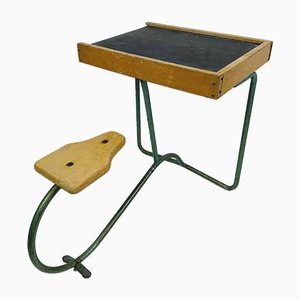 Vintage Industrial Metal and Wood Children's Desk