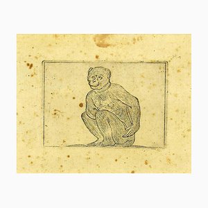 Incisione raffigurante Antonio Tempesta, la scimmia, inizio XIX secolo
