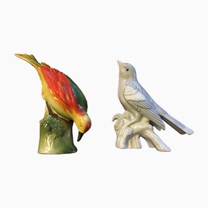 Uccelli in porcellana, anni '50, set di 2