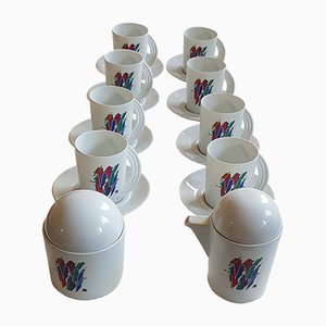 Alphabet Buchstabe W Kaffeeservice von Marcello Morandini für Rosenthal, 1989, 10er Set