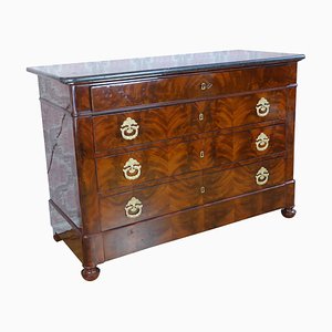 Mahogany Chest of Drawers with Marble Top, 1830s