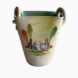 Pot Art Déco en Céramique par Lina Poggi pour CEAS Albisola, Italie, 1920s
