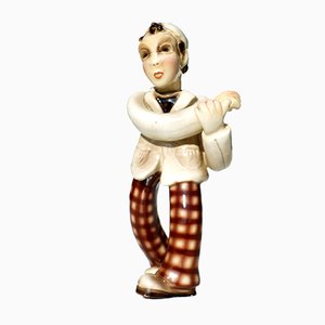 Ceramic Figurine by Leopold Anzengruber for Carraresi & Lucchesi, 1920s