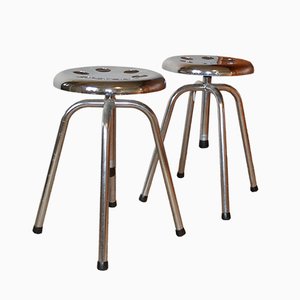 Vintage Metal Medical Stools, 1965, Set of 2