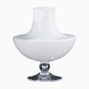 Jarrón Juno de vidrio blanco