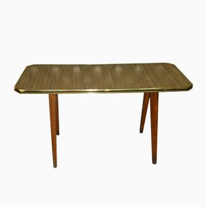 Tavolino in legno di formica effetto teak, anni '60