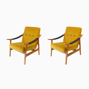 Yellow Armchairs, 1960s, Set of 2