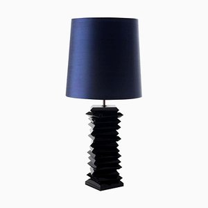 Table Lamp in Black Lacquered Wood
