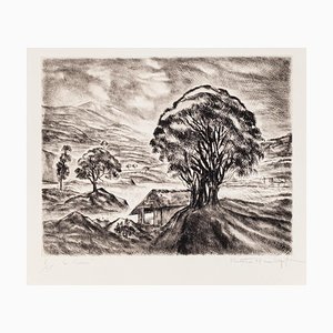 Paulette Humbert - Landscape - Etching - Mid-20th-Century