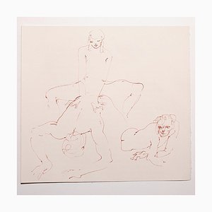 Estudio Leonor Fini, desnudo, litografía, años 70