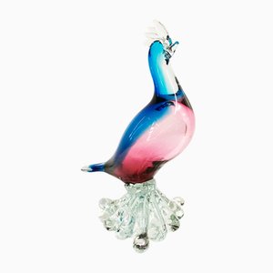 Pájaro decorativo vintage de cristal de Murano, años 60