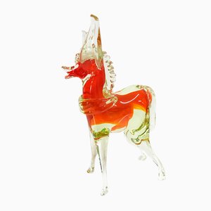 Cavallo decorativo vintage in vetro di Murano, anni '60