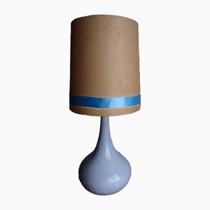 Lampada da tavolo grande in ceramica grigia e blu, anni '60