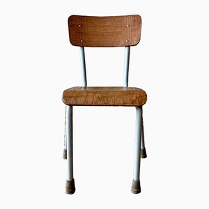 Chaise pour Enfant Mid-Century en Bois et Métal, 1950s