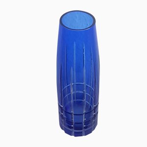 Vase en Cristal Bleu, 1960s