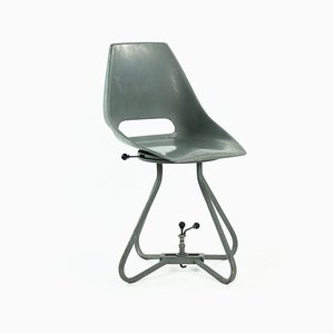 Gray Fiberglass & Metal Dining Chair by Miroslav Navratil for Vertex, 1960s