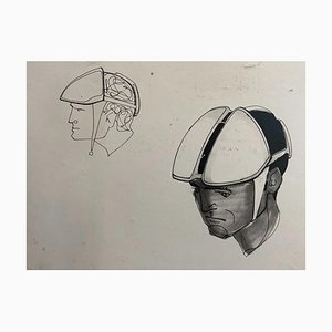Dibujo del hombre con casco de 2 "para la NASA - Raymond Loewy y William Snaith 1968