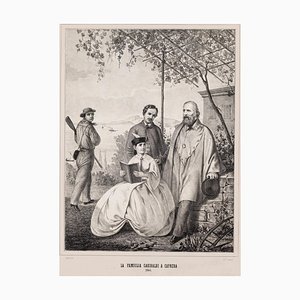 Francesco Casanova, Garibaldi and His Family In Caprera, Lithograph, 1864