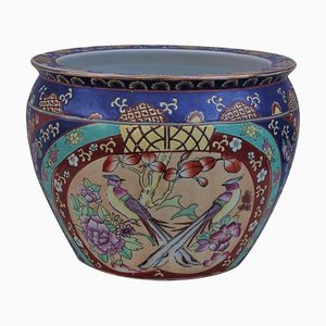 Handbemalte Chinesische Vase mit goldenen Zecchino Verzierungen, 1950er