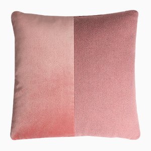 Cuscino doppio Happy in velluto e lana con retro in velluto rosa di Lorenza Briola per Lo Decor
