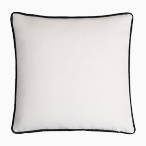 Coussin Happy Frame en Velours avec Couleur Contrastée et Cadre Noir et Blanc par Lorenza Briola pour Lo Decor