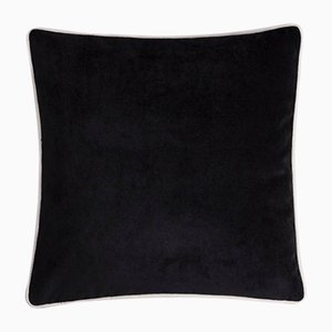 Coussin Happy Frame en Velours avec Couleur Contrastée et Cadre Noir et Blanc par Lorenza Briola pour Lo Decor