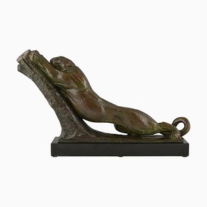 Art Deco Bronze Sculpture of A Panther by André Vincent Becquerel, France, 1925