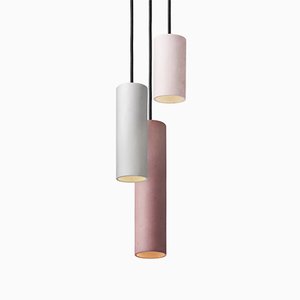 Lampada a sospensione Cromia Trio bordeaux, grigio chiaro e rosa di Plato Design