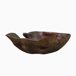 French Carved Olive Wood Bowl, 1950s
