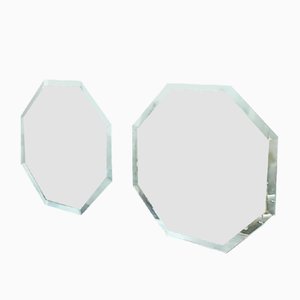 Small Octagonal Beveled Mirrors, 1950s, Set of 2