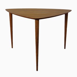 Tavolino triangolare Mid-Century in teak, anni '60