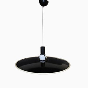 Lampada da soffitto in metallo bianco e nero di FLOS, anni '80