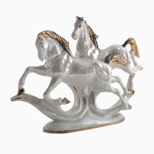 Ornamento in ceramica di cavalli, anni '50
