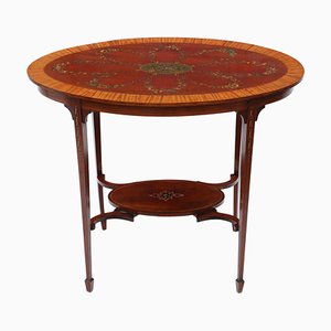 Table d'Appoint Antique en Bois de Satin et Acajou