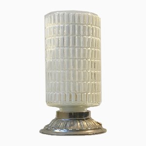 Scandinavian Functionalist Checkered Glass Table Lamp, 1950s