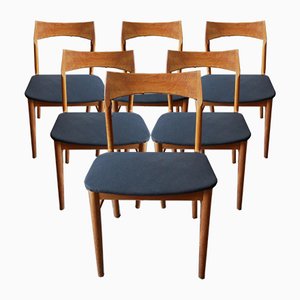 Mid-Century Oak Dining Chairs by Henning Kjærnulf for Vejle Mobelfabrik, Set of 6