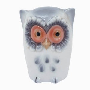 Italian Ceramic Night Light Owl for Child, 1960s