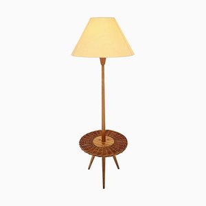 Lámpara de pie Mid-Century de madera de Jan Kalous para Uluv, años 50