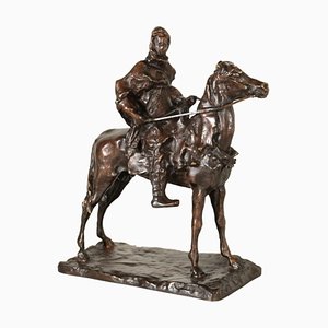 Sculpture Berbère à Cheval en Bronze par Paul Troubetzkoy, 20ème Siècle